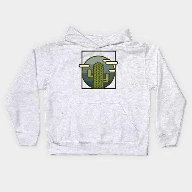 Vintage Cactus Flower Desert Types Kids Hoodie by ChristianShirtsStudios